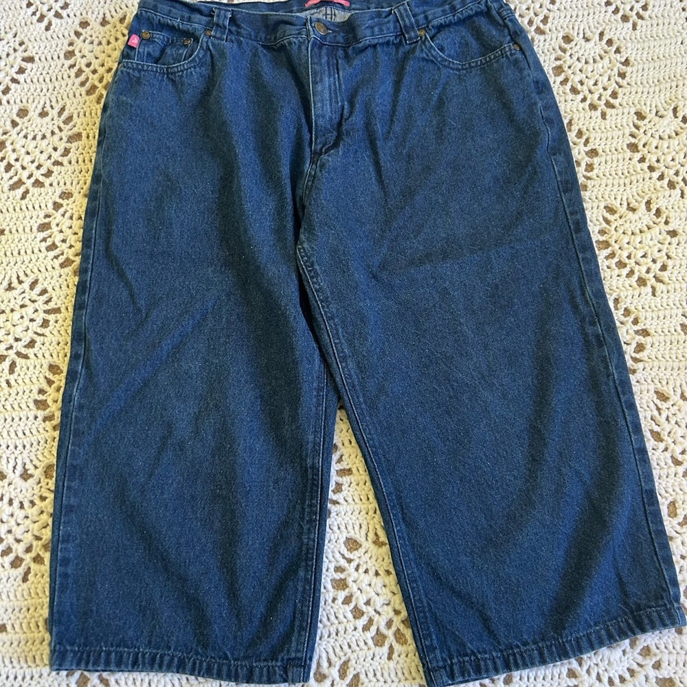 Woman Within Size 18W Button Close Comfort Stretch Waistband Jeans Capri Plus - Picture 2 of 7